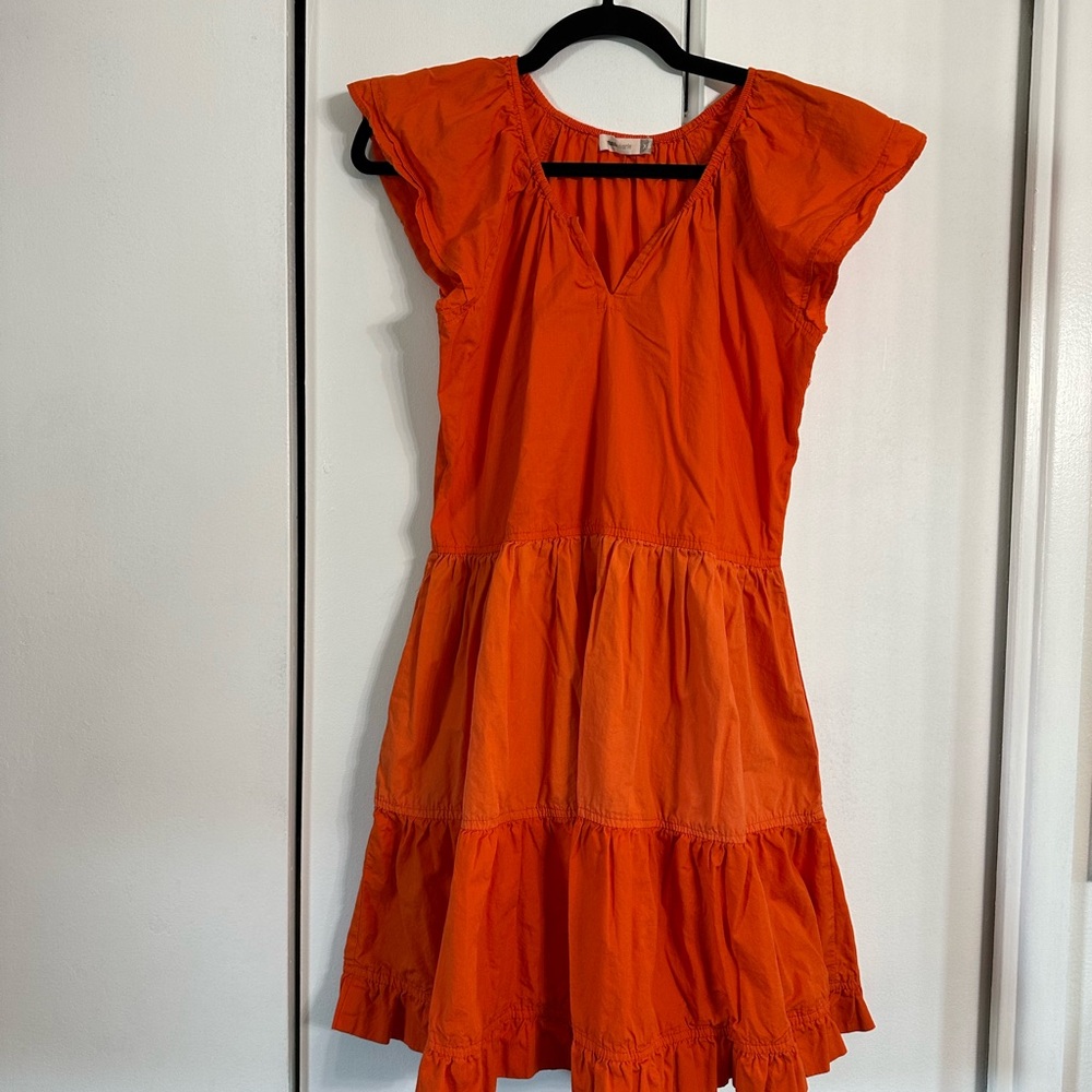 Maude Vivante Orange Ruffle Dress size XS
